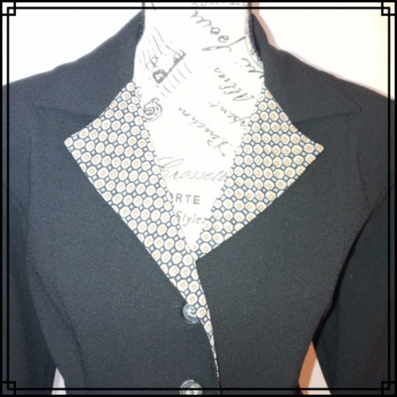 Vintage Studio I Black Retro 80's Statement Blazer Size 10 - Picture 4 of 10